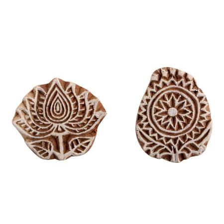 Set of 2 Piece New Mix Wooden Printing Block
